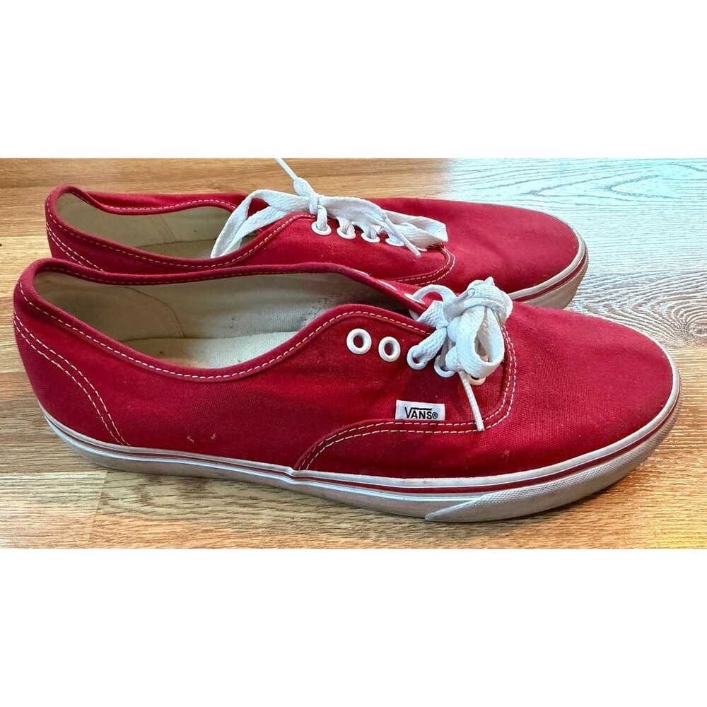 Vans Authentic Red Canvas Sneakers Men’s Size 10 Women’s 11.5 Classic Shoes